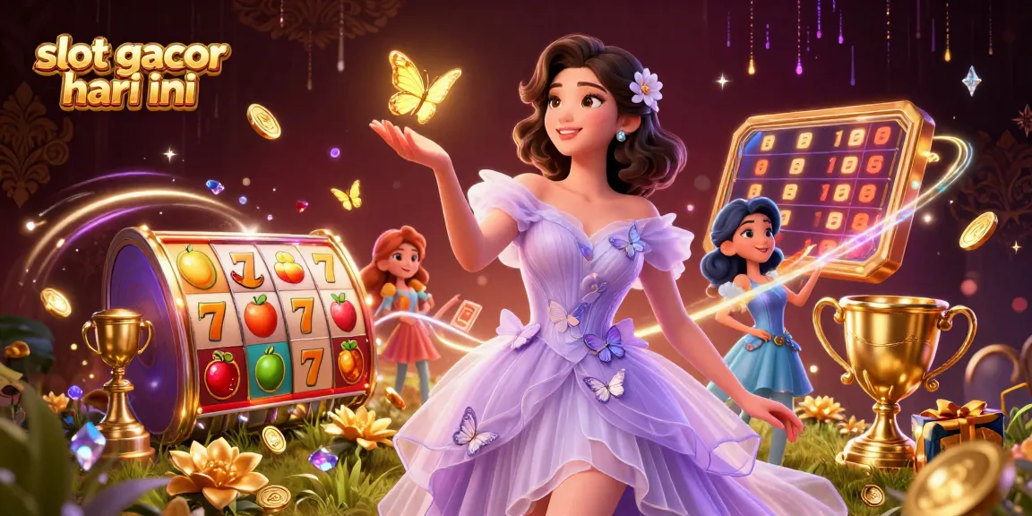 Win big today at slot gacor hari ini with this vibrant illustration showcasing exciting gaming elements.