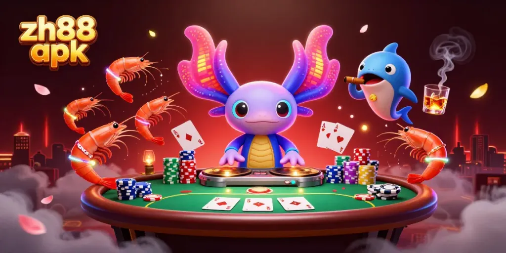 Engage with the exciting zh88 apk at a vibrant casino with colorful characters and rich game elements.