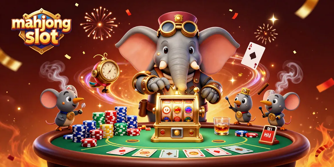 Play mahjong slot with thrilling features and vibrant gaming elements in this dynamic illustration.