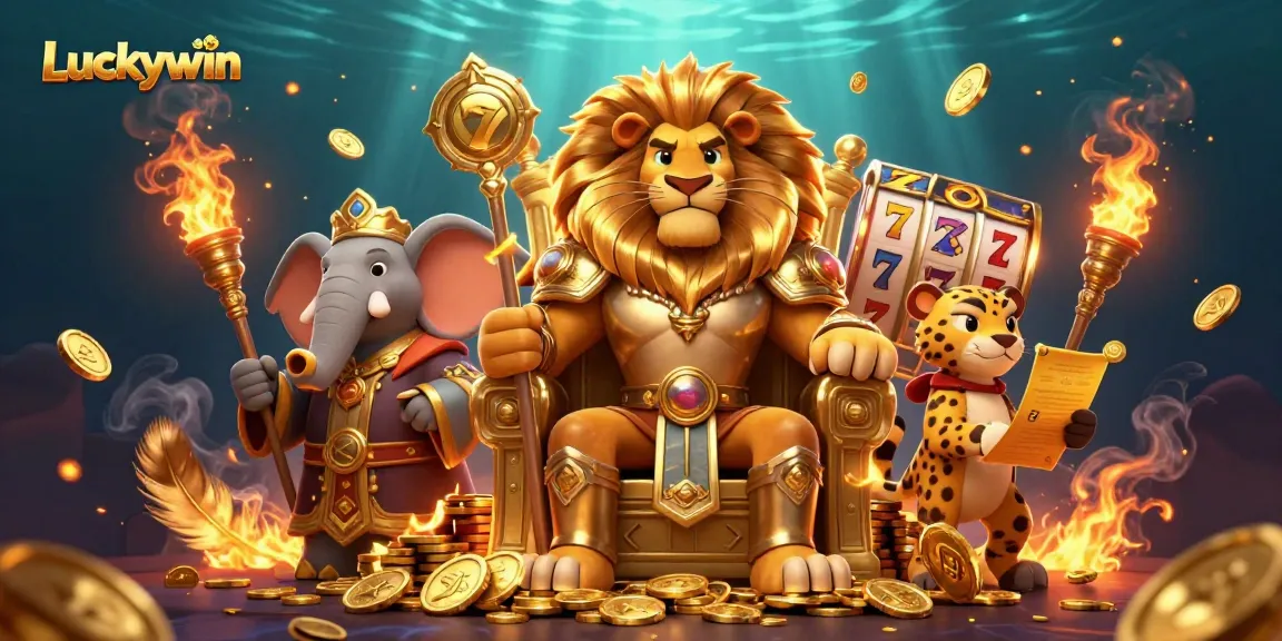 Experience thrilling Luckywin adventures with vibrant 3D characters in a captivating casino environment.
