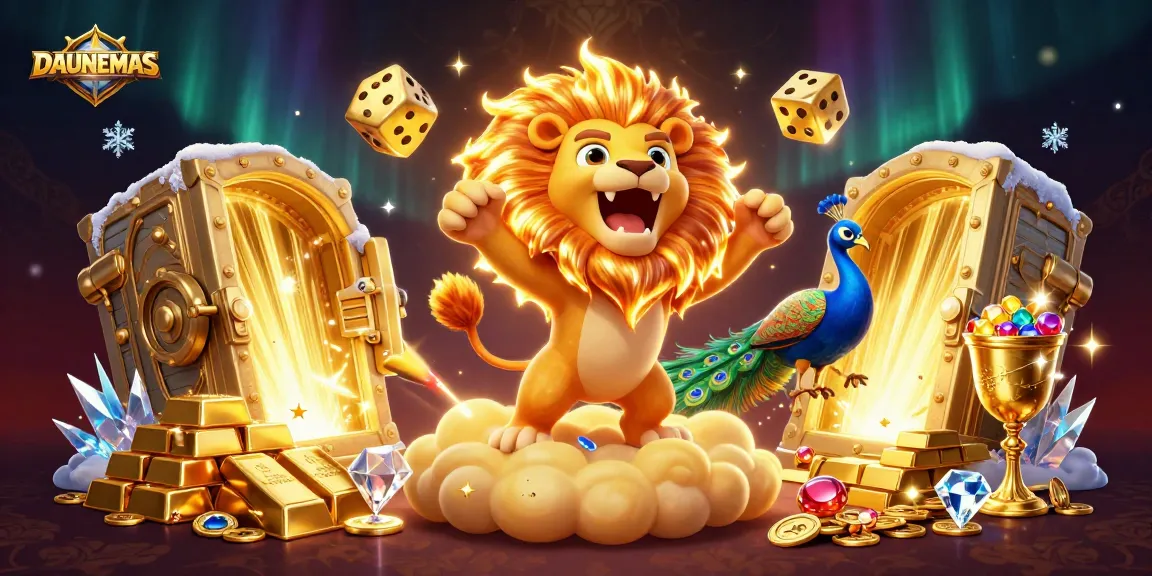 Engage with DAUNEMAS in a vibrant 3D illustration showcasing exciting casino elements.