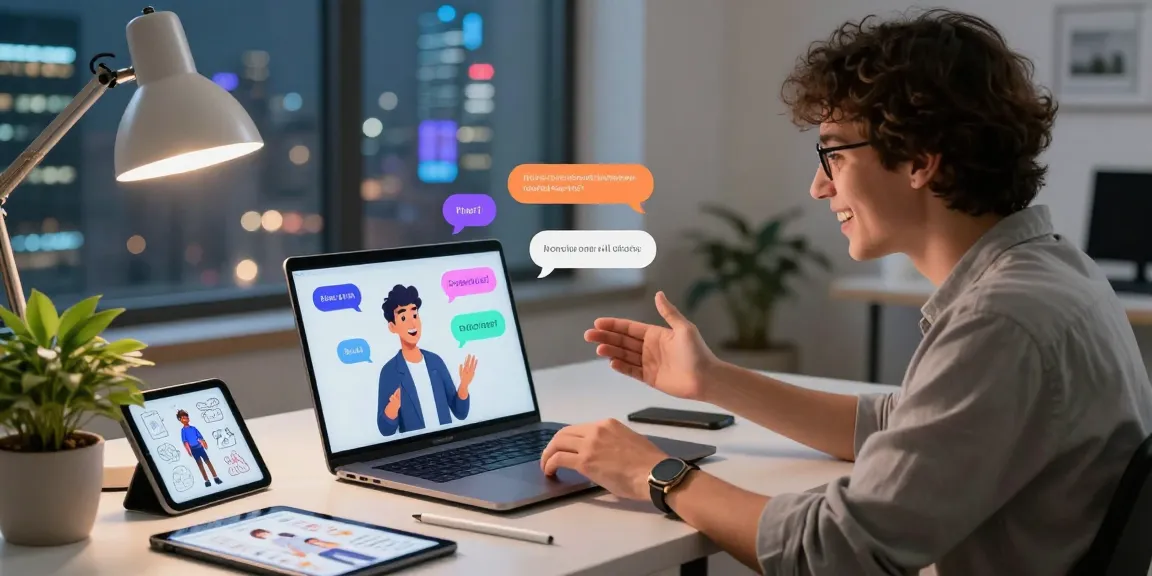 Engaging chat interaction on crushonai platform in a modern workspace.