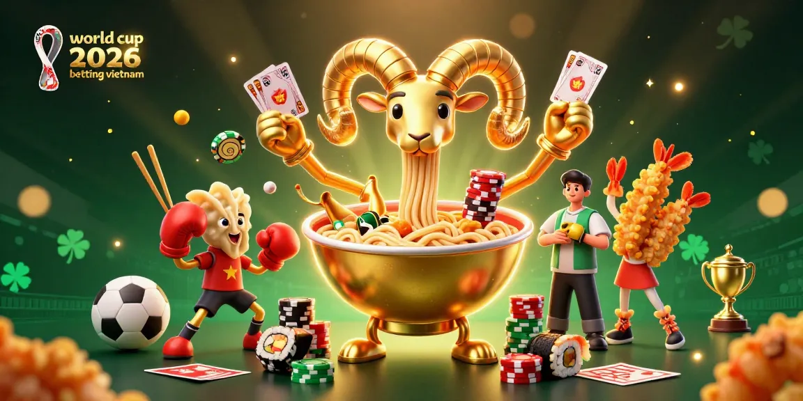 Experience world cup 2026 betting vietnam with a vibrant 3D casino-themed illustration.