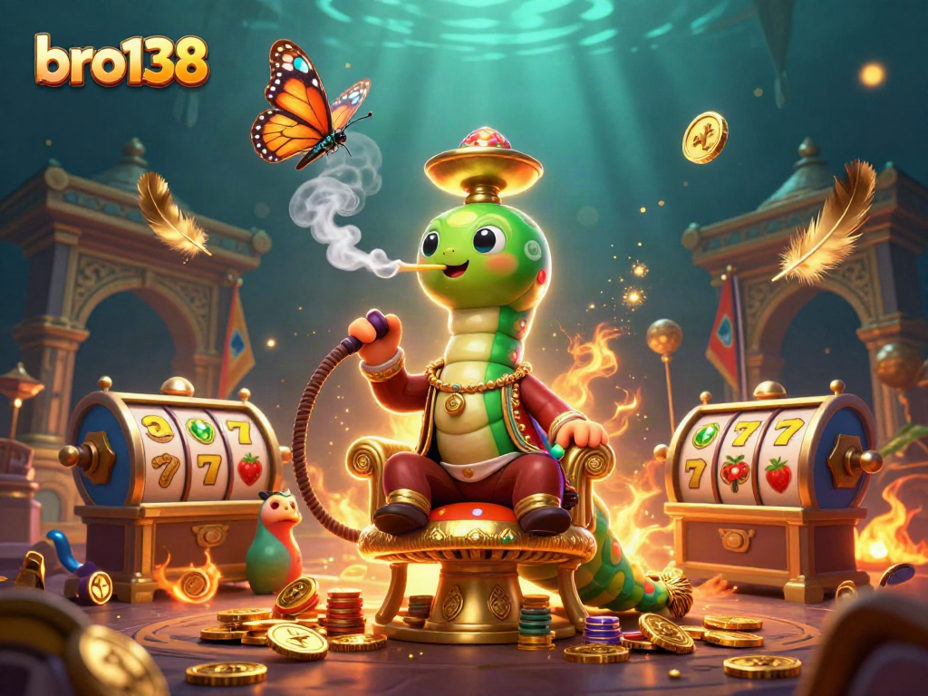 Experience thrilling fun at bro138 with an exciting slot game illustrated in a vibrant scene.