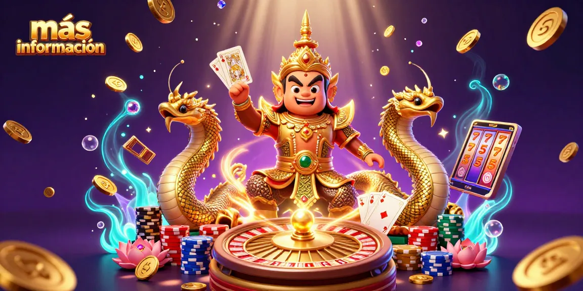 Más información sobre casinos online en Perú, mostrando guardianes y serpientes doradas en un entorno vibrante.