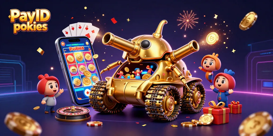 Experience thrilling PayID pokies action with a vibrant 3D casino illustration full of excitement.