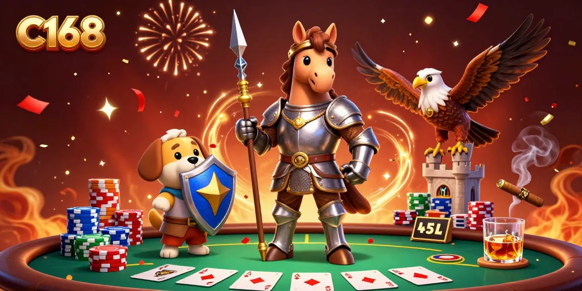 Win big with C168 at an exciting poker table, where fortune meets festive celebration.